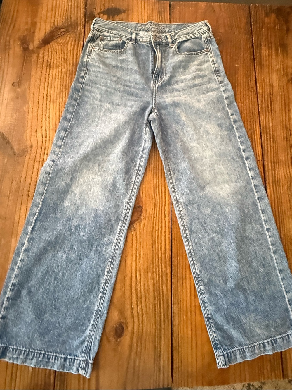 American Eagle Baggy Skater Jeans – High Waisted Straight/Wide Leg – Size 8